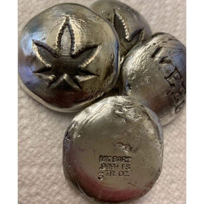 3 Ozt MK BarZ Weed Stone Hand Poured.999 Fine Silver - Silver bullion