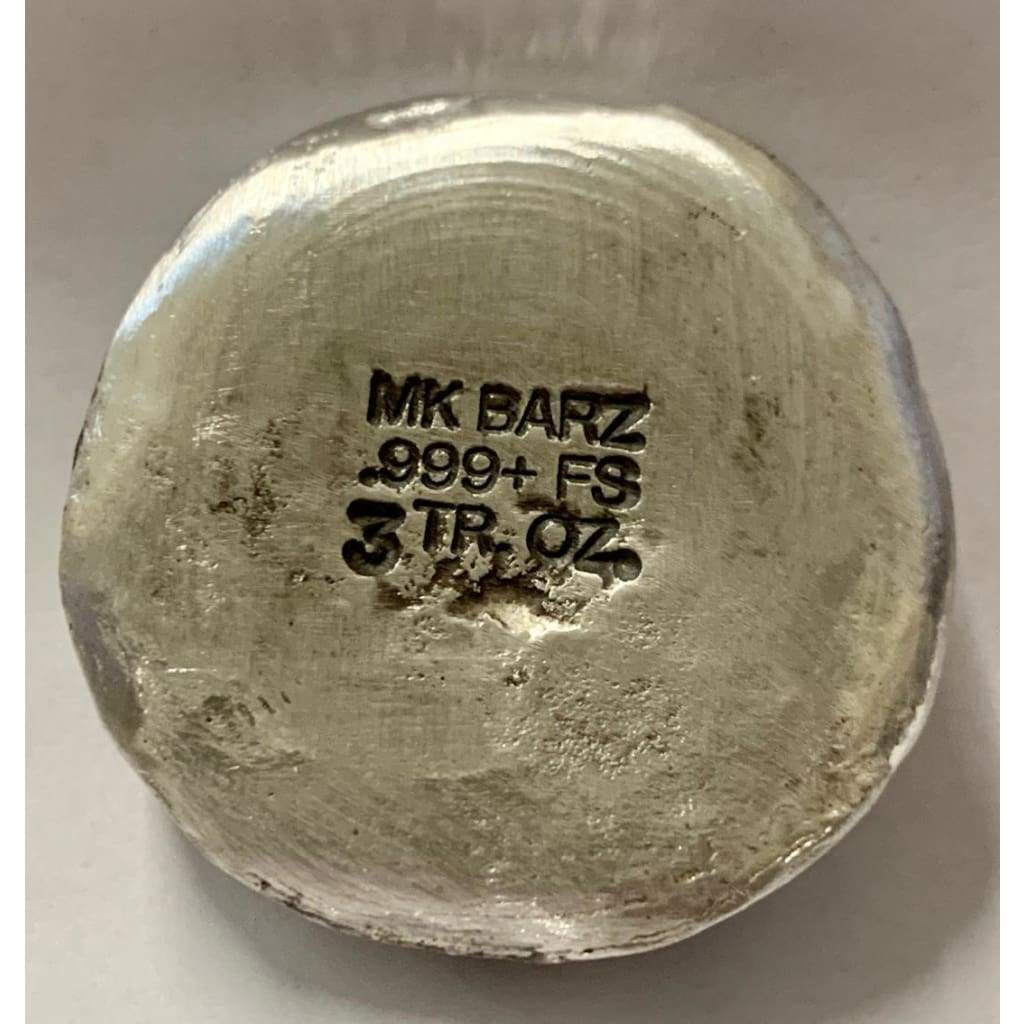 3 Troy Oz MK BarZ Mr. J. Skellington Hand Poured.999 Fine Silver