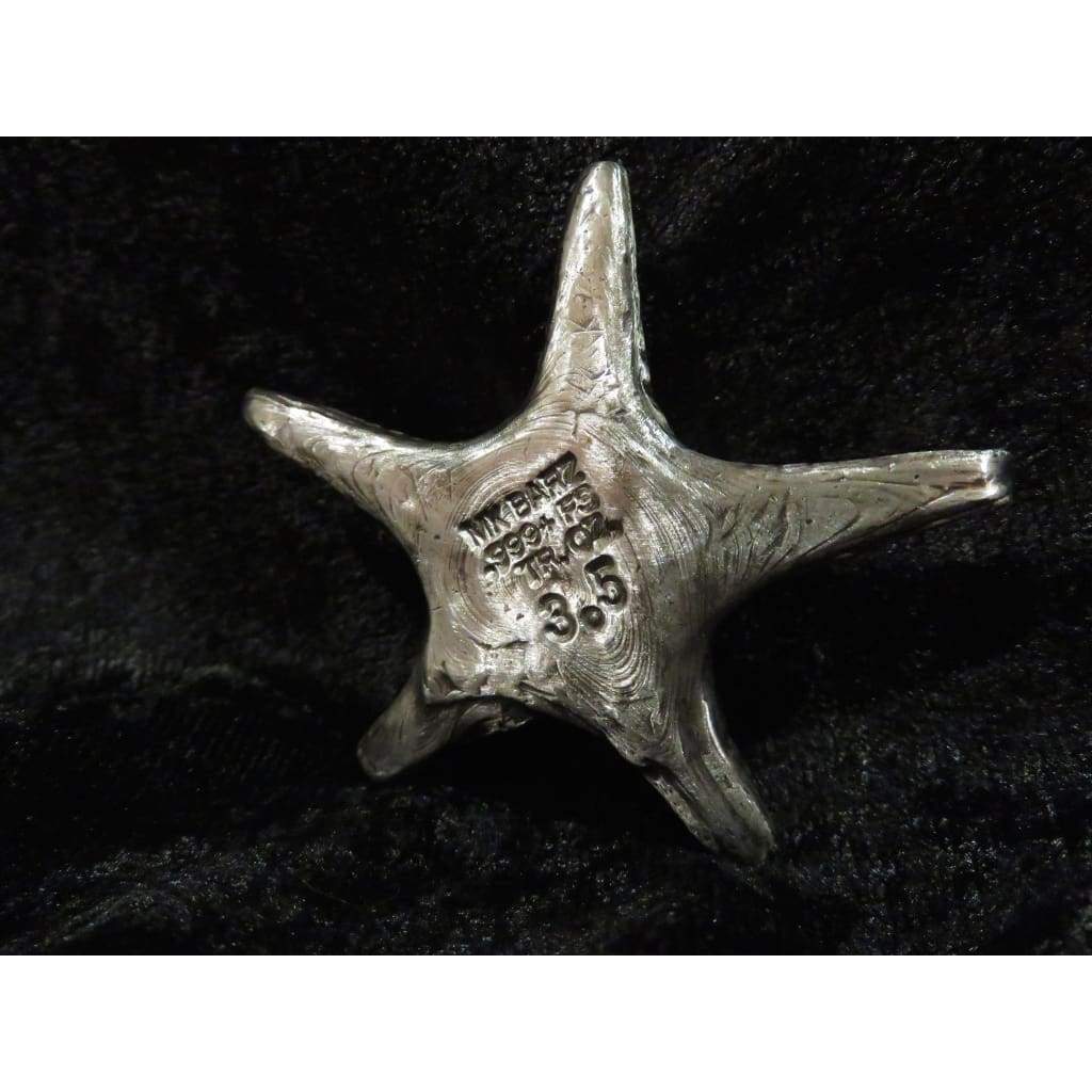 3 Troy Oz. MK BarZ Starfish Hand Poured.999 Fine Silver