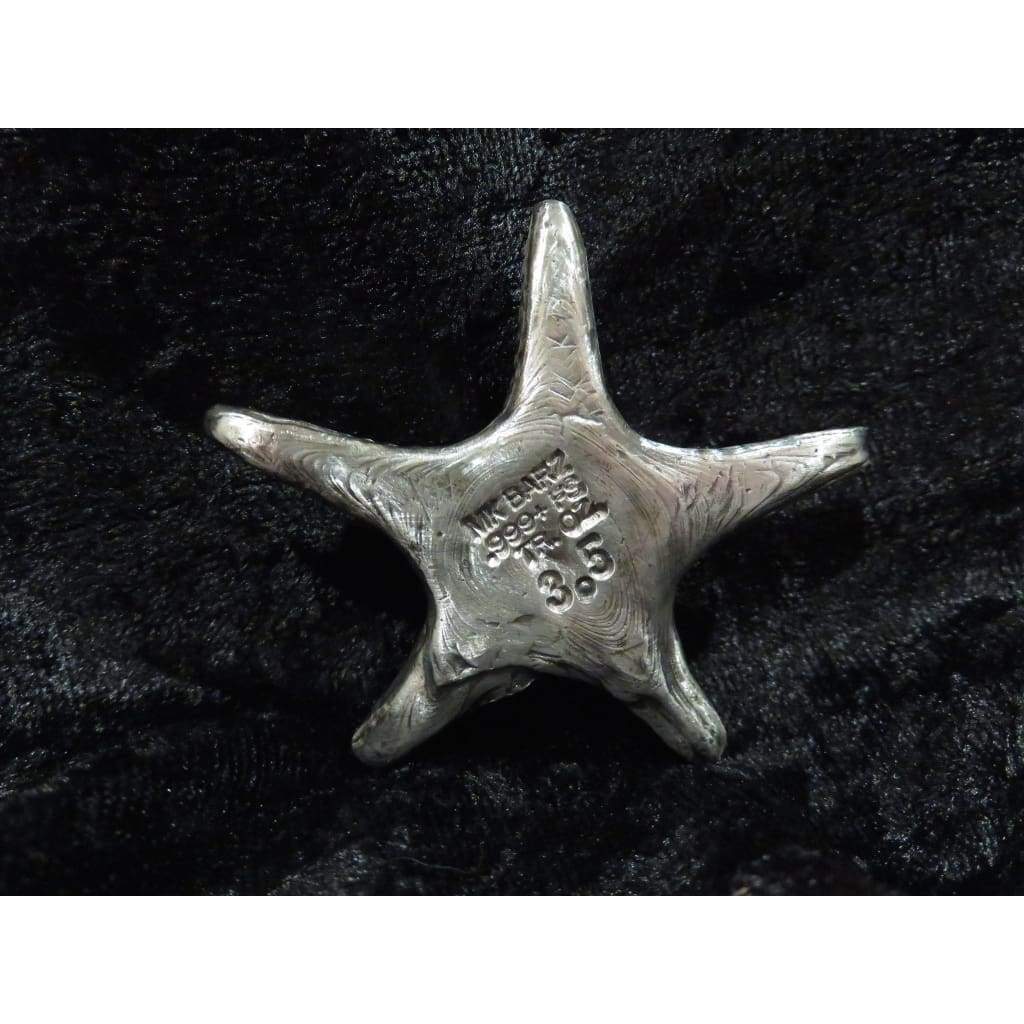 3 Troy Oz. MK BarZ Starfish Hand Poured.999 Fine Silver