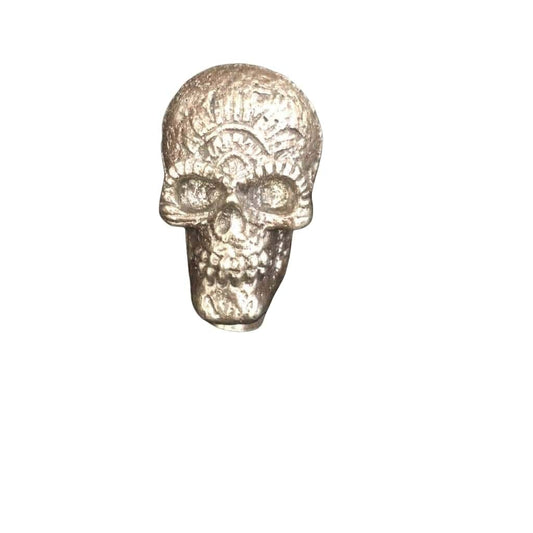4.75 Oz MK BarZ 3D Day Of The Dead Skull Bust Sand Cast Custom Bar.999FS