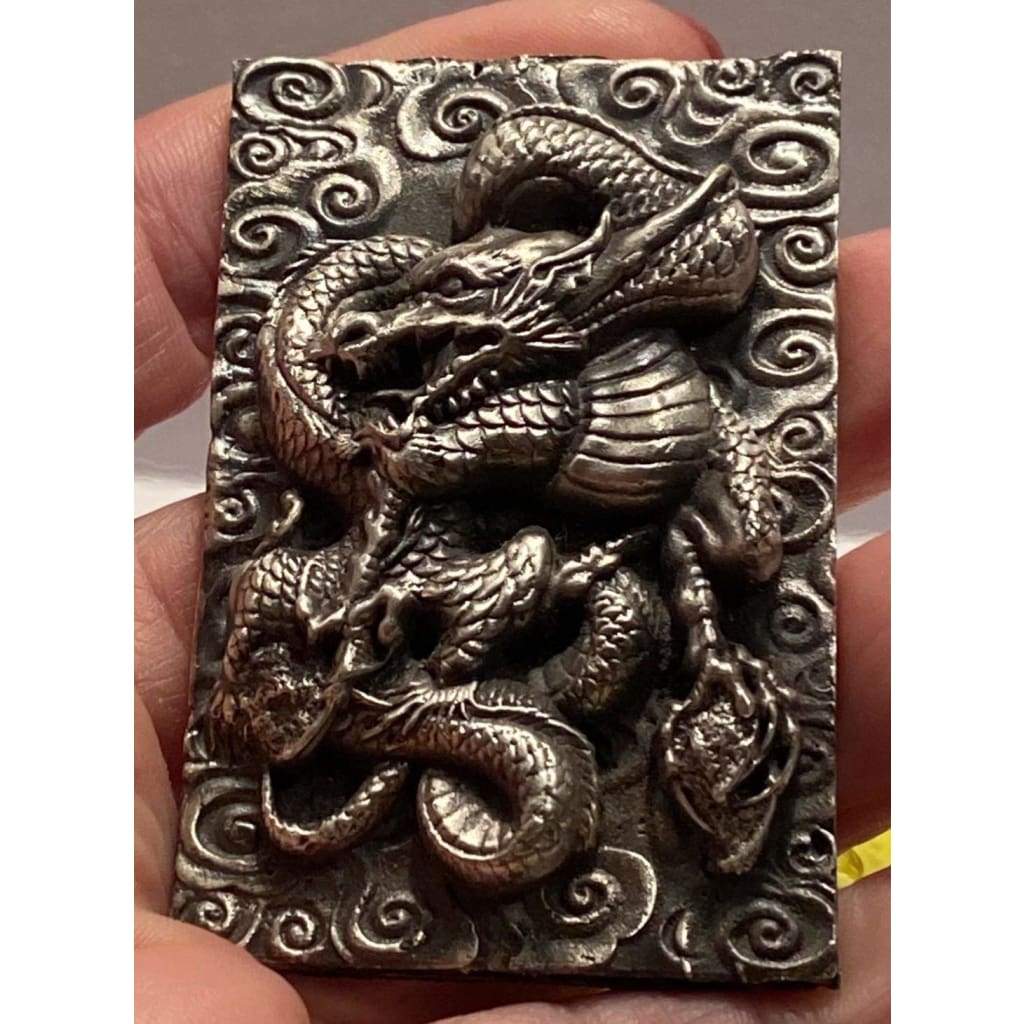 @5.24Oz MK BarZ Dragon’s Nest 2D High Relief Sand Cast Bar.999 Fine Silver