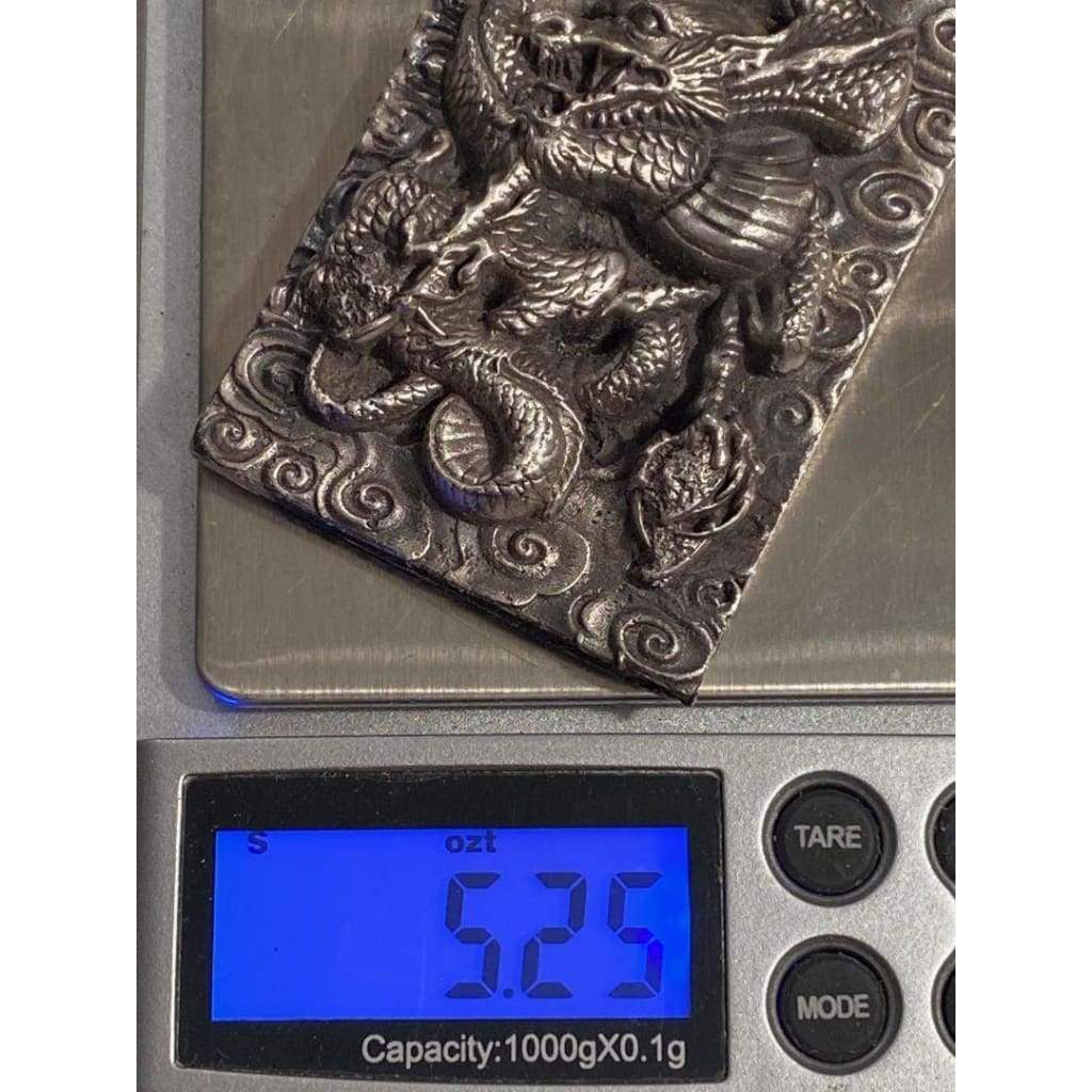 @5.24Oz MK BarZ Dragon’s Nest 2D High Relief Sand Cast Bar.999 Fine Silver