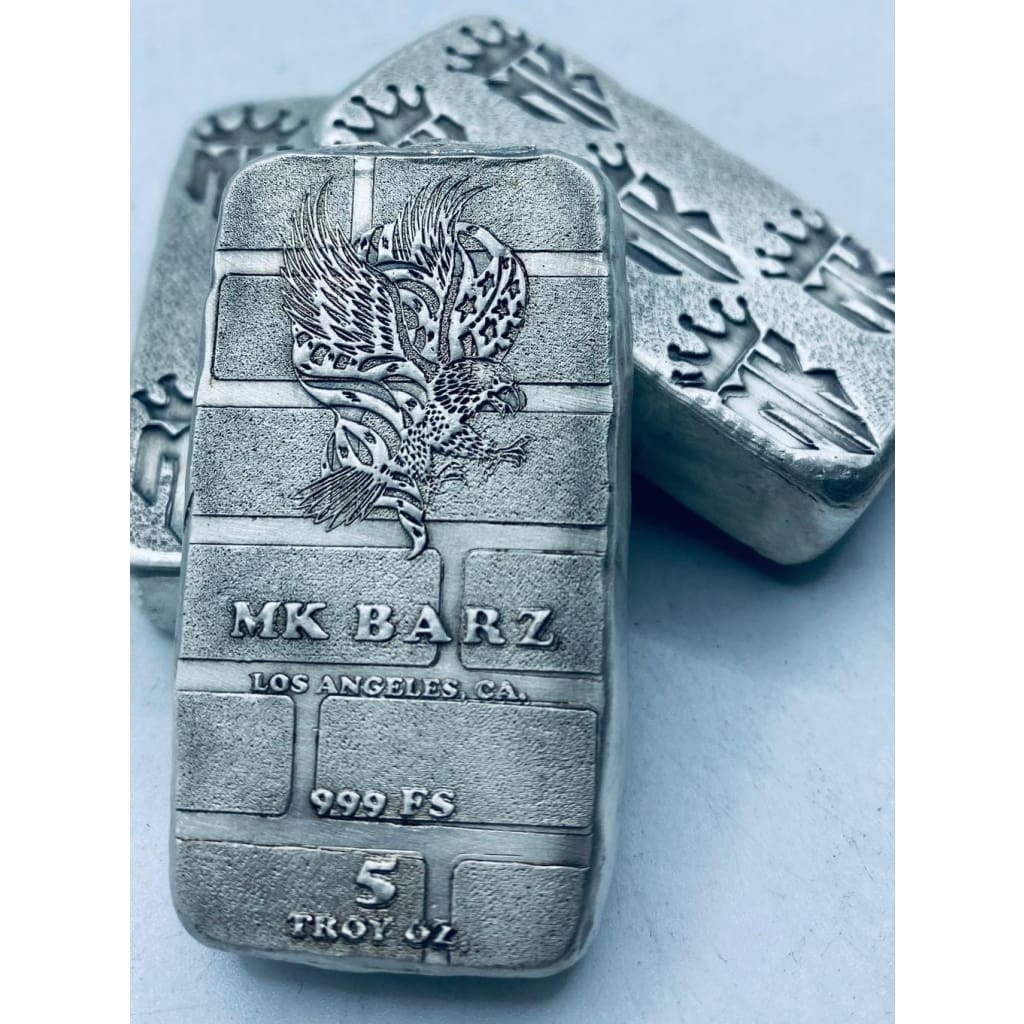 5 Ozt MK BarZ Eagle Weight Bar.999 Fine Silver