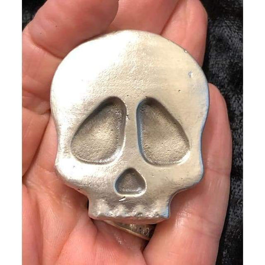 5 Ozt MK BarZ Ghostly Skull LTD to 500.999 Fine Silver