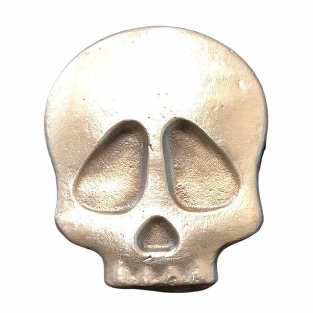 5 Ozt MK BarZ Ghostly Skull LTD to 500.999 Fine Silver