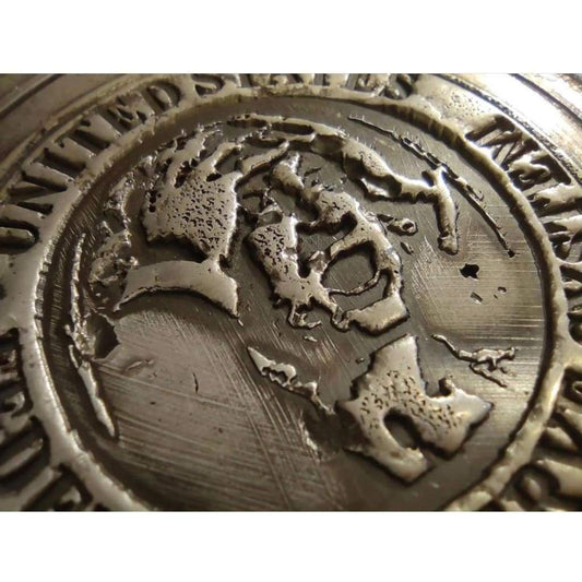 1 Oz Rethinking the Dollar ”Scary George" Antiqued Channel Round .999 FS Round - MK BARZ AND BULLION